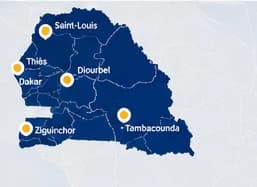 Carte du Sénégal illustrant le développement progressif du réseau SËTU